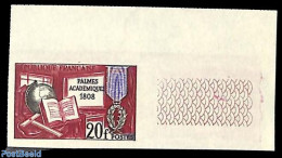 France 1959 Palmes Academique1v, Imperforated, Mint NH, Science - Education - Nuevos