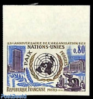 France 1970 25 Years UNO 1v, Imperforated, Mint NH, History - United Nations - Ongebruikt