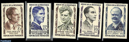 France 1957 Resistance Fighters 5v, Imperforated, Mint NH, History - World War II - Nuevos