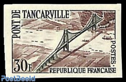 France 1959 Tancarville Bridge 1v, Imperforated, Mint NH, Art - Bridges And Tunnels - Neufs