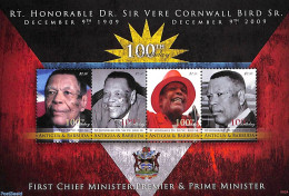 Antigua & Barbuda 2009 Sir Vere Cornwall Bird Sr. 4v M/s, Mint NH, History - Politicians - Antigua E Barbuda (1981-...)