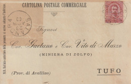 Italy. A212. Salandra. 1900. Annullo Grande Cerchio SALANDRA, Su Cartolina Postale Commerciale - Marcophilia