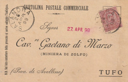 Italy. A212. Salandra. 1899. Annullo Grande Cerchio SALANDRA, Su Cartolina Postale Commerciale - Marcophilie