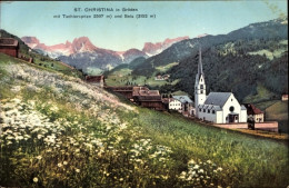 CPA Santa Cristina Val Gardena St. Christina In Gröden Südtirol, Kirche, Tschierspitze, Seia - Sonstige & Ohne Zuordnung