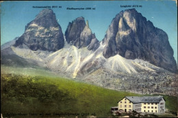 CPA Wolkenstein In Gröden Selva Di Valgardena Südtirol Italien, Sellajochhaus Mit Langkofelgruppe - Altri & Non Classificati