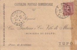 Italy. A212. Canosa Di Puglia. 1900. Annullo Grande Cerchio CANOSA DI PUGLIA, Su Cartolina Postale Commerciale - Marcofilía