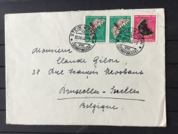 Lettre Pro Juventute 1953 YT 540-541 De Stein Am Rheingau Vers Bruxelles - Cartas & Documentos