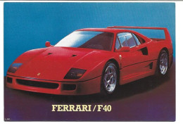 FERRARI F1 -  / F 40. Postcard (new-unused) - Voitures De Tourisme