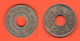 Palestine 5 Mils 1946 Palestina Israel Nickel Coin - Israël