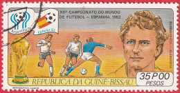 N° Yvert & Tellier 64 - Guinée-Bissau (Poste Aérienne) (1981) (Oblitéré) - Coupe Du Monde Foot (Espana82) Rummenigge (4) - Guinée-Bissau