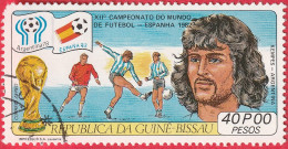 N° Yvert & Tellier 65 - Guinée-Bissau (Poste Aérienne) (1981) (Oblitéré) - Coupe Du Monde Foot (Espana82) Kempes (1) - Guinée-Bissau