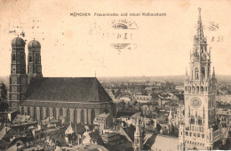 MUENCHEN, BAVARIA, CHURCH, ARCHITECTURE, TOWNHALL, GERMANY, POSTCARD - München