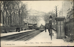 CPA Paris XVI Passy, Bahnhof Ranelagh, Bahnsteig, Eisenbahn - Other & Unclassified
