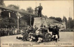 CPA Paris XVI Passy Auteuil, Waiseneinrichtung, Turnfest Und Militärfest 1912, Denkmal General Chanzy - Other & Unclassified