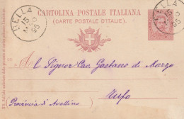 Italy. A212. BELLA.  1895. Annullo Grande Cerchio BELLA, Su Cartolina Postale - Marcophilia