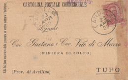 Italy. A212. Candela.  1900. Annullo Grande Cerchio CANDELA, Su Cartolina Postale Commerciale - Marcofilía