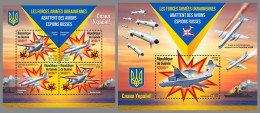 GUINEA REP. 2024 MNH Ukraine Shoot Down Russian Spy Planes M/S+S/S – OFFICIAL ISSUE – DHQ2419 - Militaria