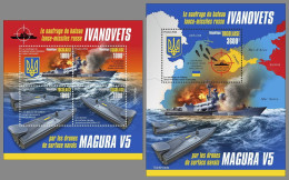 TOGO 2024 MNH Ukraine Sinking Russian Missile Boat Ivanovets M/S+S/S – OFFICIAL ISSUE – DHQ2419 - Militaria