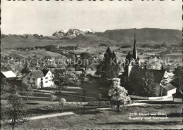 11641375 Hirzel Horgen Ortsansicht Mit Kirche Blick Zum Etzel Rossberg Und Glaer - Sonstige & Ohne Zuordnung