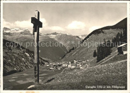 11641342 Curaglia Panorama Mit Toedigruppe Glarner Alpen Wegekreuz Curaglia - Otros & Sin Clasificación