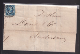 Nederland  NVPH Nr 1 Uit 1856 Op Getypte BRIEF Aan De Heren LANS & CO Gelopen Naar Lokaal AMSTERDAM (12.407) - Storia Postale