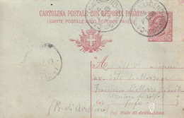 Italy. A212. Castel Saraceno.  1919. Annullo Grande Cerchio CASTEL SARACENO (POTENZA), Su Cartolina Postale - Marcofilie