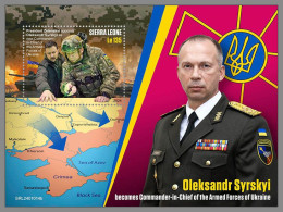 SIERRA LEONE 2024 MNH Ukraine Oleksandr Sirskyi Hero Award S/S – IMPERFORATED – DHQ2419 - Militaria