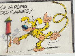 Carte  Dessin De Franquin Par Marsupilami ( ça Va Peter Des Flammes ! ) - Otros & Sin Clasificación