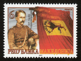 Macedonia 2001 125 Years Anniversary Raslovacko Rise-up Flags Leon,  MNH - Macedonia Del Nord