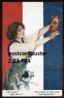 FRANCE PATRIOTIC Postcard 1910s Artist Signed Flag Soldier Sweetheart Cherie. Canada (h3650) - Andere & Zonder Classificatie