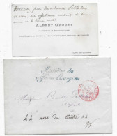 Enveloppe Franchise Griffe Bleu MINISTERE DES / AFFAIRES ETRANGERES 1892càd Rouge PARIS / CONTRE SEING + Carte De Visite - 1877-1920: Periodo Semi Moderno