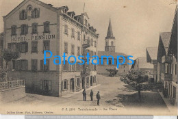 228425 SWITZERLAND TROISTORRENTS THE PLACE & HOTEL POSTAL POSTCARD - Other & Unclassified