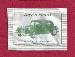 Bustina Vuota Zucchero. Empty Sugar Bag- Cars. Auto D'epoca, Citroen 15 Cv TA-1938. Packed By Pubblisugar, Andria. BA. - Zucchero (bustine)