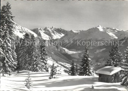 11640989 Pany Panorama Blick Gegen Klosters Silvrettagruppe Pischahorn Flueela W - Autres & Non Classés