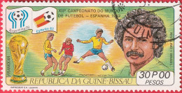 N° Yvert & Tellier 140 - Guinée-Bissau (1981) (Oblitéré) - Coupe Du Monde De Foot - Portraits De Footballers (3) - Guinée-Bissau