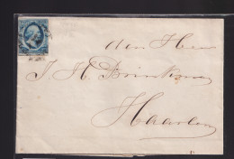 Nederland  NVPH Nr 1 Uit 1855 Op BRIEFOMSLAG Gelopen Van WED. BONSKIE Te AMSTERDAM Naar HAARLEM (12.408) - Covers & Documents