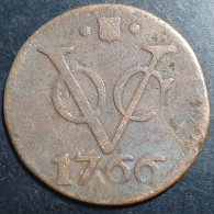 Netherlands East Indies VOC Utrecht Indonesia 1 One Duit 1766 Shield Mintmark - Indie Olandesi