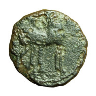 Ancient Greek Coin Carthage Zeugitania AE15mm Tanit / Horse & Palm Tree 04119 - Griechische Münzen