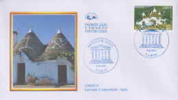 Enveloppe   FDC  1er  Jour    FRANCE    Les   TRULLI   D' ALBEROBELLO   ITALIE     UNESCO    2014 - 2010-2019