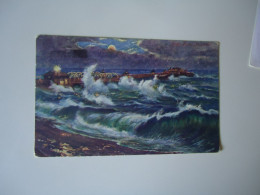 UNITED  KINGDOM  POSTCARDS  PAINTINGS ROUGH SEAS       MORE  PURHASES 10% DISCOUNT - Altri & Non Classificati