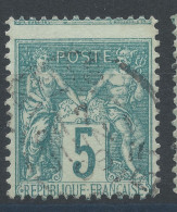 Lot N°83313   Variété/n°75, Oblitéré Cachet à Date De  PARIS "DEPART", Signatures En Haut Du Timbre - 1876-1898 Sage (Tipo II)