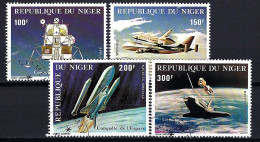 NIGER Komplettsatz Mi-Nr. 742 - 745 Erfolgreicher Flug Des Space Shuttle Gestempelt - Siehe Bild - Níger (1960-...)