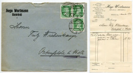 Germany 1928 Cover & Invoice; Bielefeld - Hugo Wortmann, Modohaus Für Irlzwaren, Herren- Und Damenkate; 5pf. Schiller X3 - Brieven En Documenten