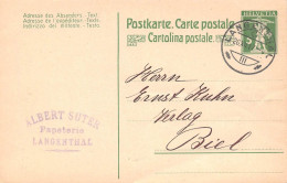 Langenthal Papeterie  A. Suter  Firmen Gewerbestempel Besonderheiten - Stamped Stationery