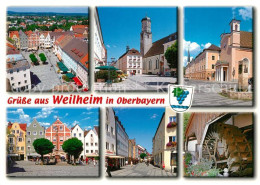 73214696 Weilheim Oberbayern Stadtpanorama Motive Innenstadt Fussgaengerzone Was - Weilheim