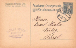 Langenthal Papeterie  A. Suter  Firmen Gewerbestempel Besonderheiten - Stamped Stationery