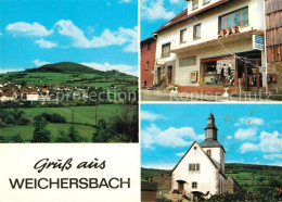 73214548 Weichersbach Panorama Kirche Sparmarkt Ladengeschaeft Weichersbach - Other & Unclassified