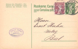 Langenthal Papeterie  A. Suter  Firmen Gewerbestempel Besonderheiten - Stamped Stationery