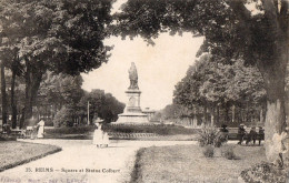 CPA - P - MARNE - REIMS - SQUARE ET STATUE COLBERT - Reims