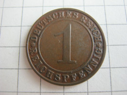 Germany 1 Reichspfennig 1927 D - 1 Rentenpfennig & 1 Reichspfennig